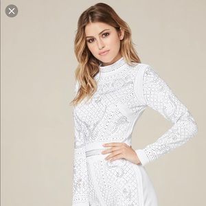 Bebe White Studded Romper